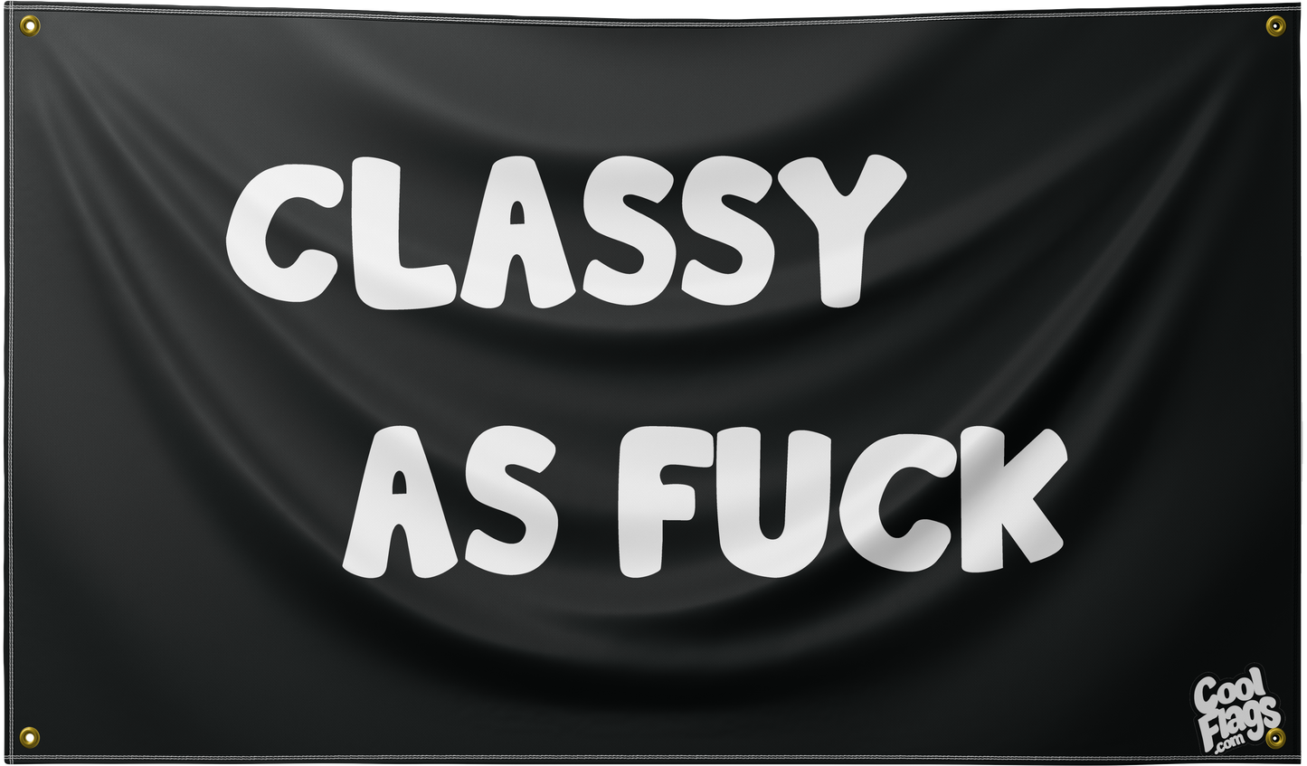 Classy as f*ck funny college dorm room flag