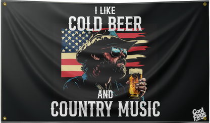 Cold beer country music flag