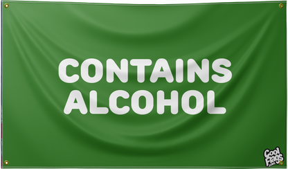 Contains alcohol funny flag for dorm rooms