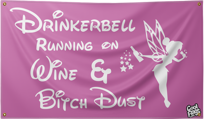 Pink drinkerbell flag for girls dorm room