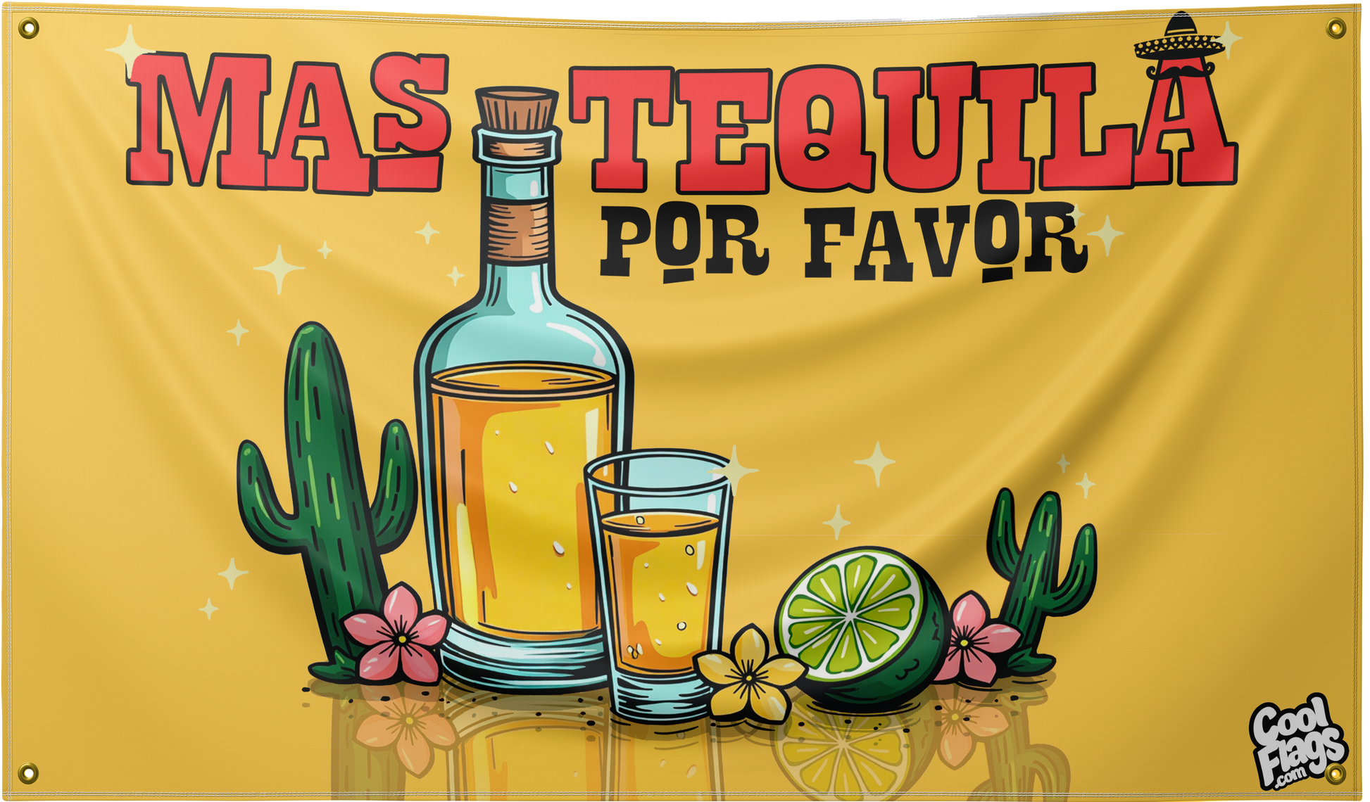 Mas tequila Por Favor Flag - Tequila Flags